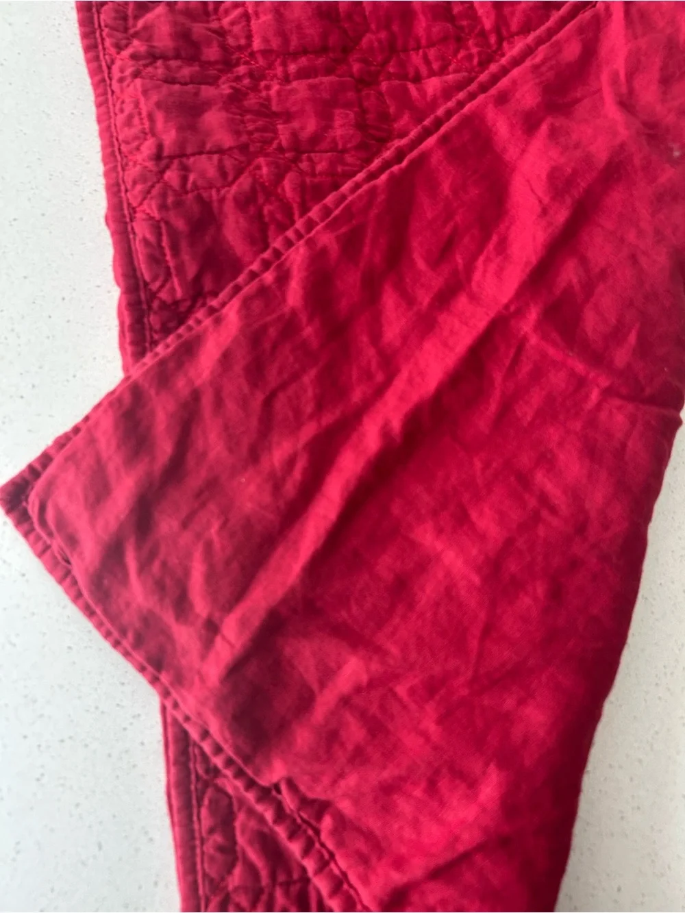 Pottery Barn Pick Stitch King Pillow Sham Red 1